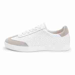 Suny Anna Kern 7420 Suède Wit-Beige Danssneakers met Volledig Zool