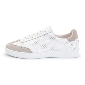 Suny Anna Kern 7020 Suède Wit-Beige Danssneakers met Volledig Zool