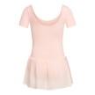 Rumpf 3040 Roze balletpakje met rokje en korte mouwen