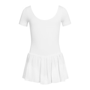 Rumpf 3040 Wit balletpakje met rokje en korte mouwen