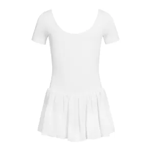 Rumpf 3040 Wit balletpakje met rokje en korte mouwen