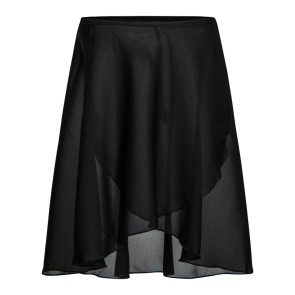 Rumpf RU3050 chiffon wikkelrok zwart lange achterkant