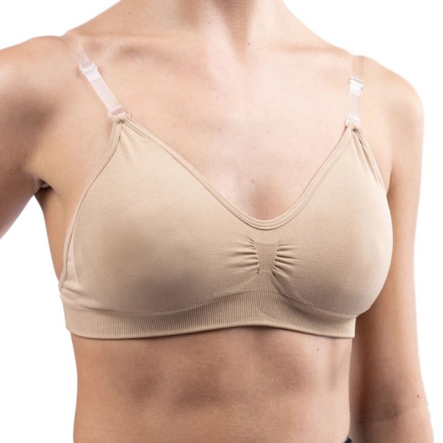Silky Dance Clear Back Bra Top met Verwijderbare Vulling beige