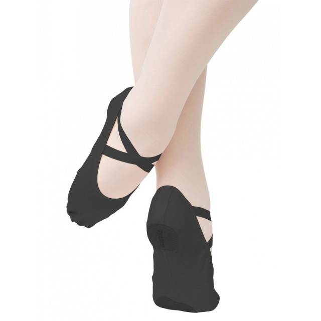 Papillon zwarte Balletschoenen Stretch Canvas met Splitzool PK1014