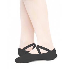 zwarte canvas balletschoenen splitzool van papillon PA1014 
