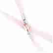 Rumpf gekleurde satijn ketting met messing sluiting roze