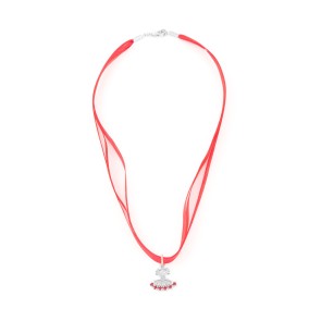 Rumpf Ketting Satijn gekleurd met Tutu Hanger rood