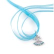 Rumpf ketting drie gekleurde linten blauw