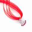 Rumpf ketting drie gekleurde linten rood