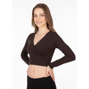 Cross-over Balletvestje Lange Mouwen voor Dames PA2055 zijkant