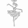 Alista B32068 ballerina ketting met danseres hanger zilver strass