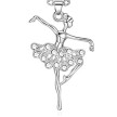 Alista Ballet Ketting van Ballerina Hanger met B32068 zilver met strass steentjes