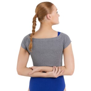 Capezio Knit Cropped Sweater grijs achter